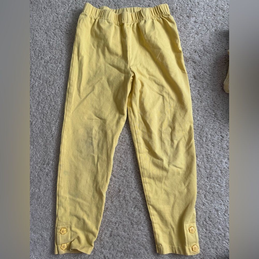 JoJo Maman Bebe Yellow Kids Leggings with Button Details